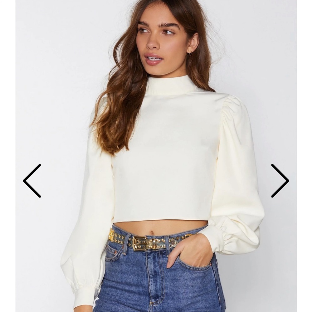 Nasty gal puff sleeve backless top